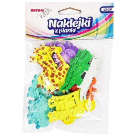 Naklejki z mikrogumy Brewis Dżungla, 36szt